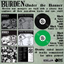 Burden - Under The Banner LP (lim 500, 2 jackets, 2 clrs, 9 rare tracks) 