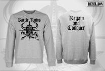 Battle Ruins - Regain and Conquer CREWNECK SWEATER (heather grey, official band merch) 