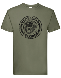 Rebellion Records - logo T shirt ARMY GREEN