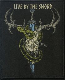 Live By The Sword - Snake-skull Patch (woven, 4 clrs)